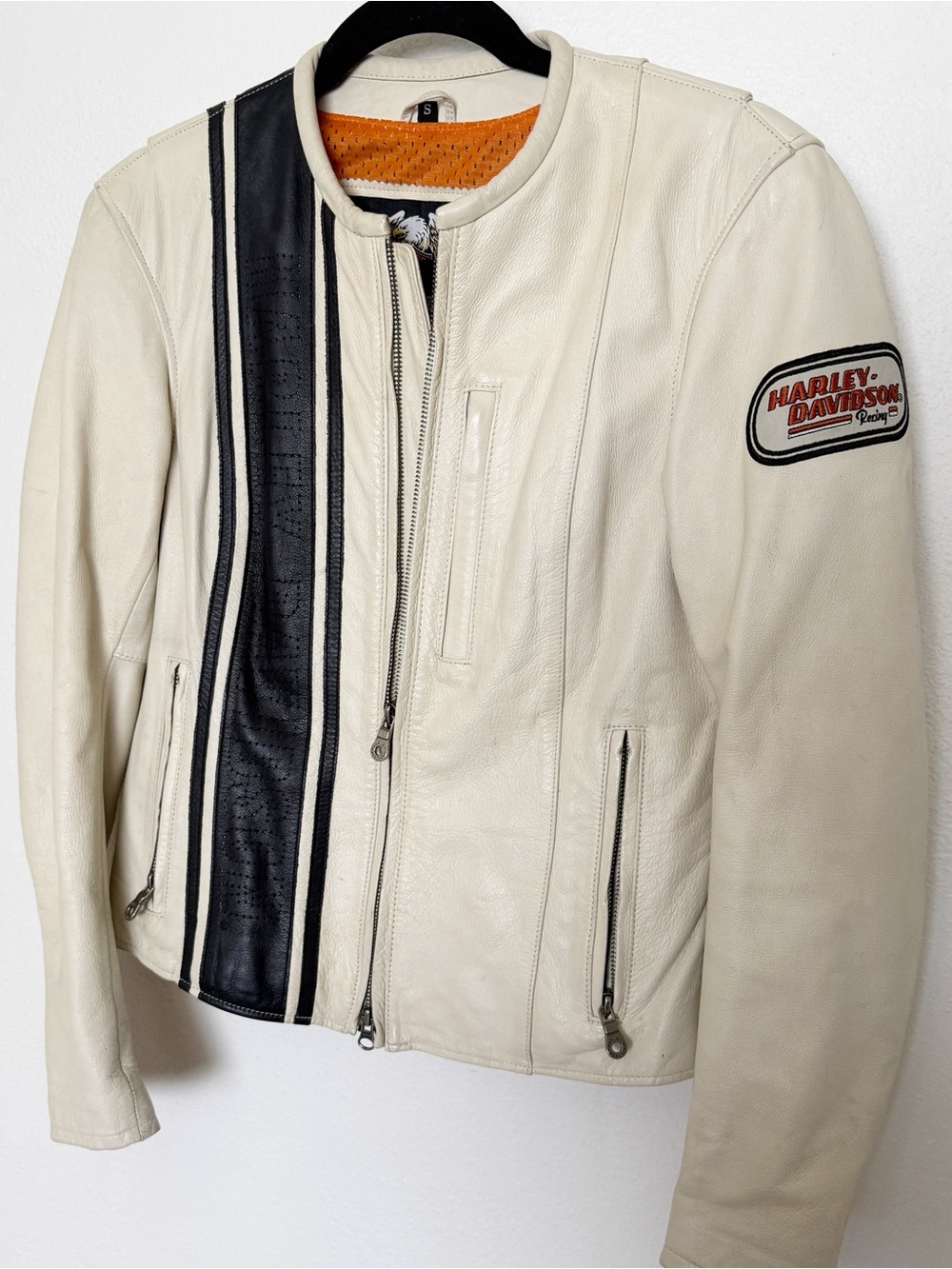 Harley-Davidson Racing Genuine Leather Cafe Racer Moto Jacket Women's Small